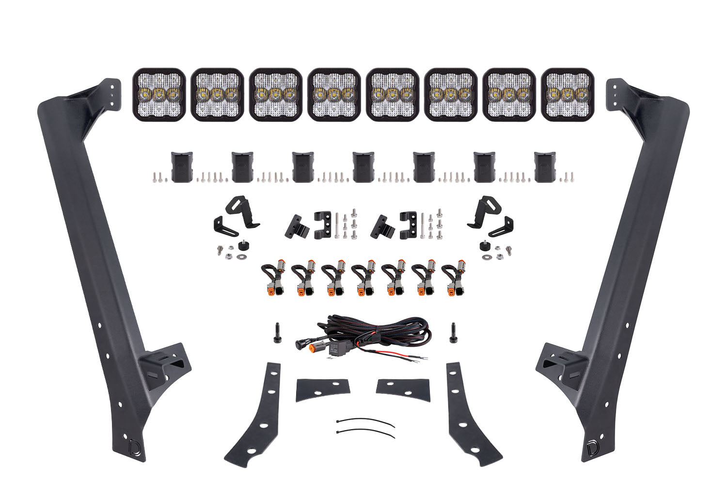 Jeep JK SS5 Sport CrossLink Windshield White Combo Lightbar Kit Diode Dynamics