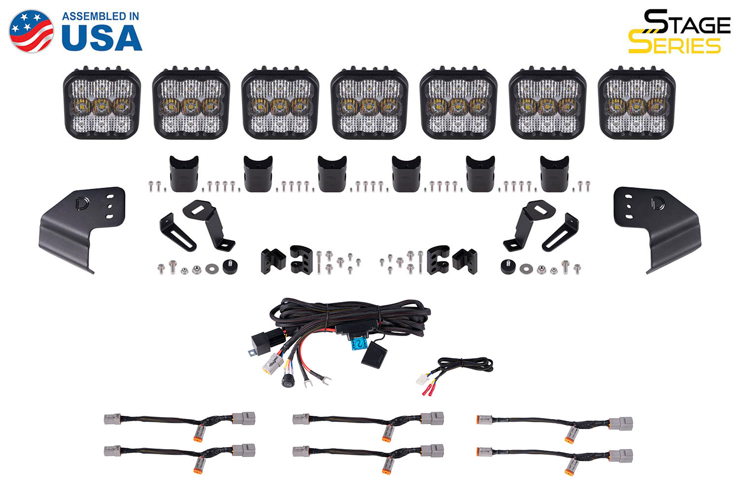 Bronco SS5 Sport CrossLink Windshield White Combo Lightbar Kit Diode Dynamics