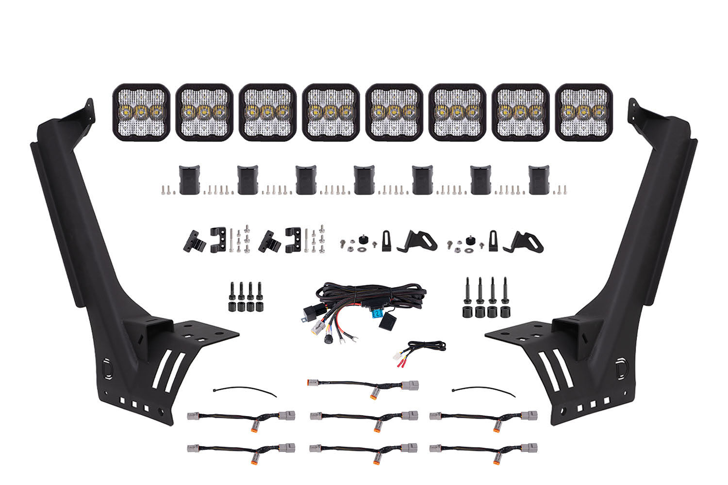 Jeep JL SS5 Pro CrossLink Windshield White Combo Lightbar Kit Diode Dynamics