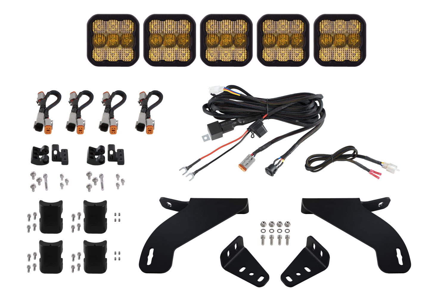 SS5 Grille CrossLink Lightbar Kit for 2021-2022 Ford F-150, Sport Yellow Combo Diode Dynamics