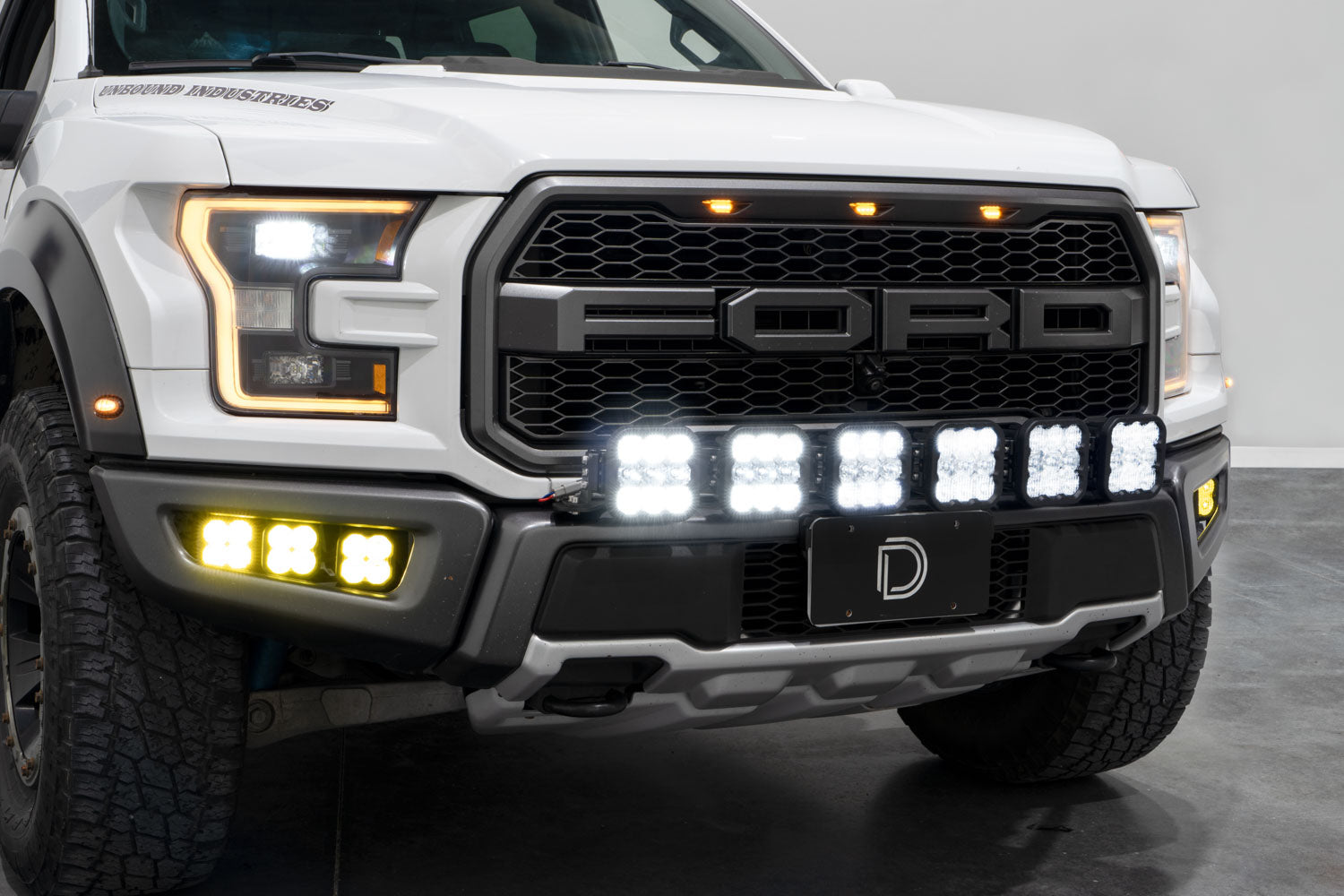 SS5 Grille CrossLink Lightbar Kit for 2017-2020 Ford Raptor Sport Yellow Combo Diode Dynamics