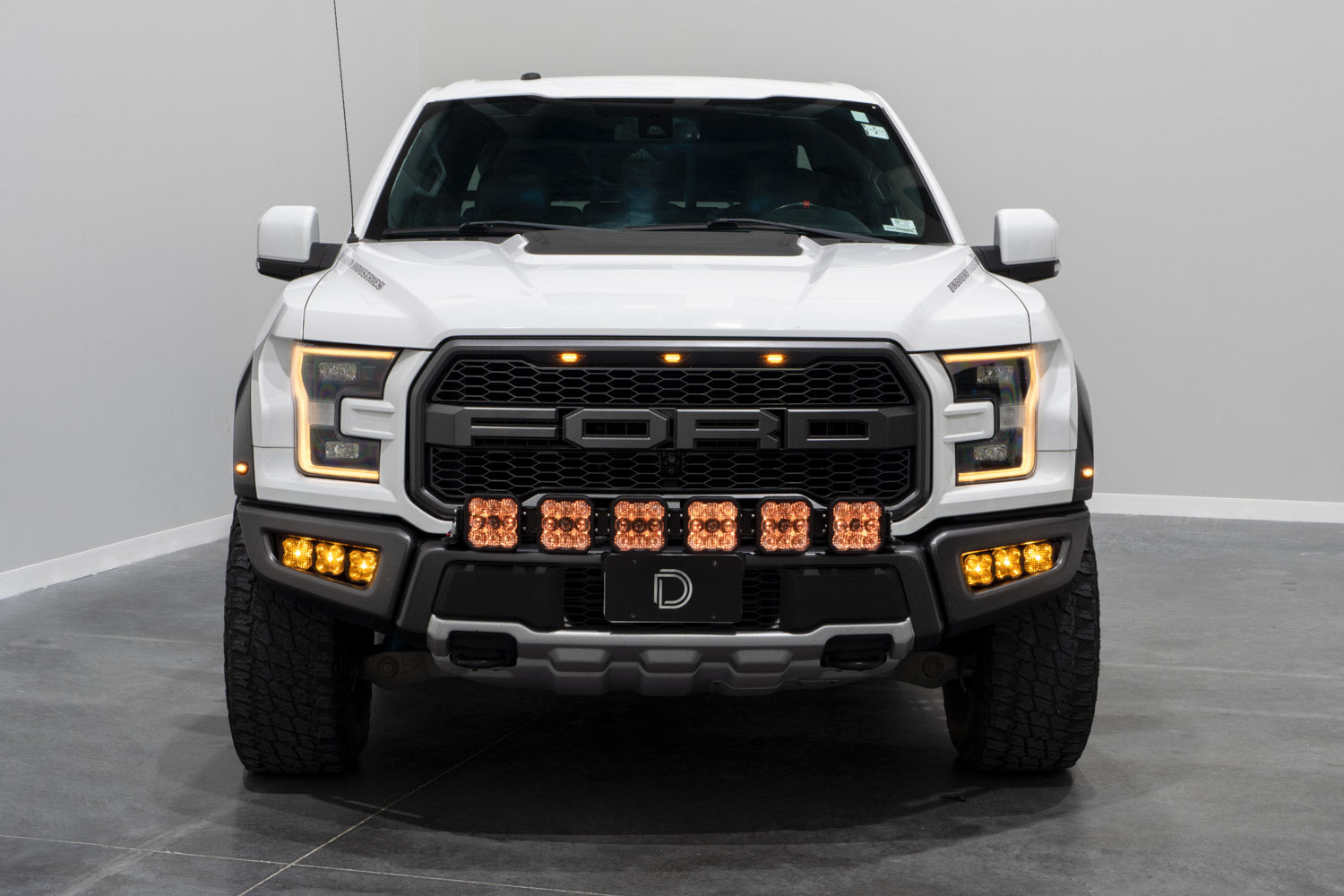 SS5 Grille CrossLink Lightbar Kit for 2017-2020 Ford Raptor Sport Yellow Combo Diode Dynamics