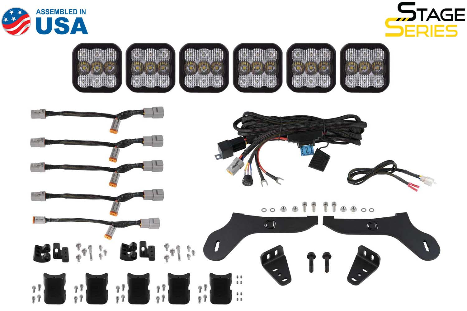 SS5 Grille CrossLink Lightbar Kit for 2017-2020 Ford Raptor Pro Yellow Combo Diode Dynamics