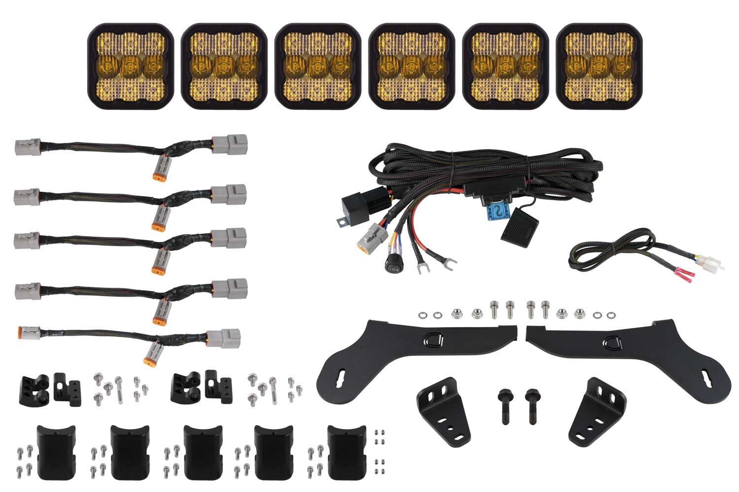 SS5 Grille CrossLink Lightbar Kit for 2017-2020 Ford Raptor Pro Yellow Combo Diode Dynamics