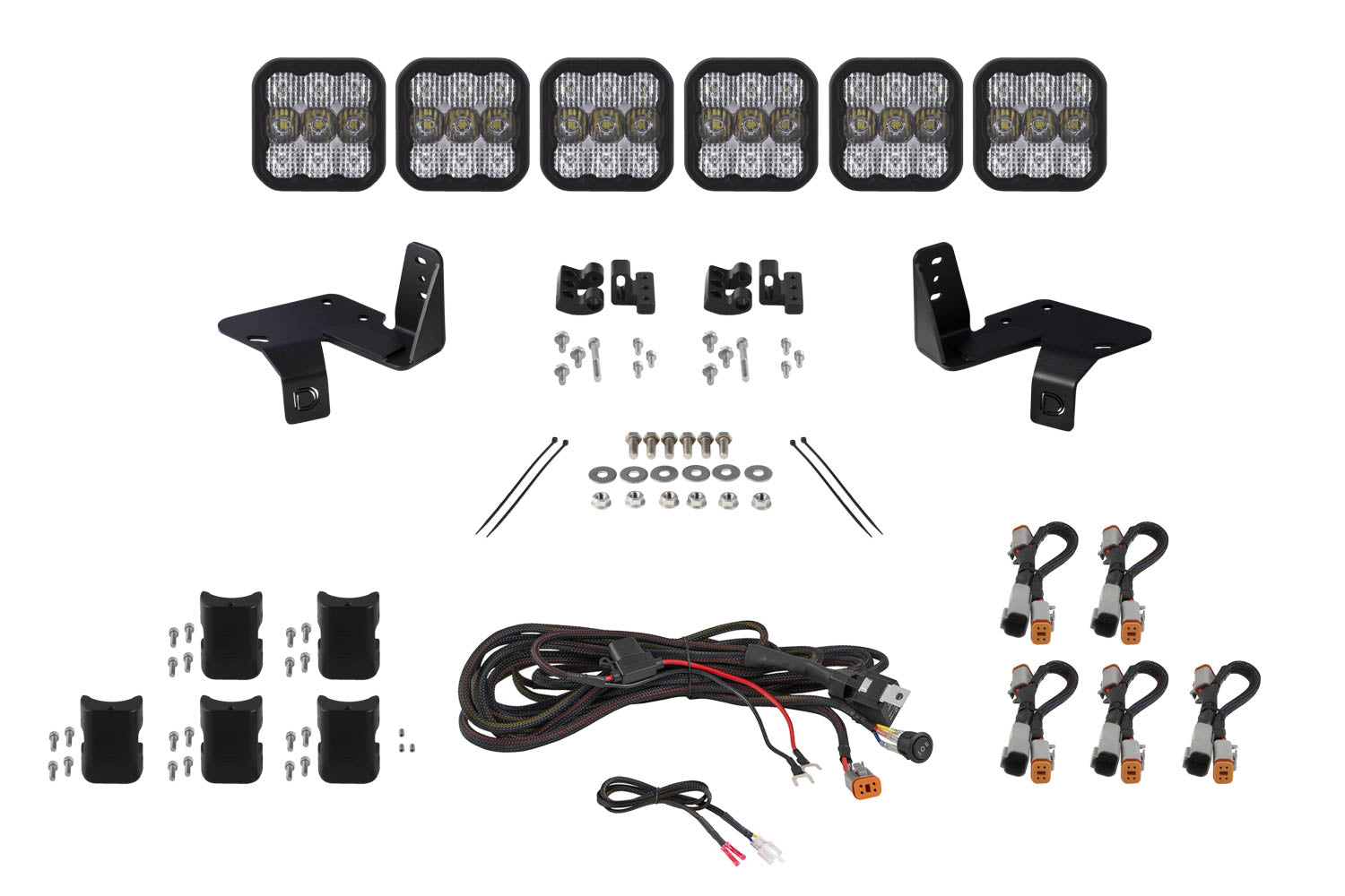 SS5 6-Pod CrossLink Grille Lightbar Kit for 2020-2022 Super Duty, Sport White Combo Diode Dynamics