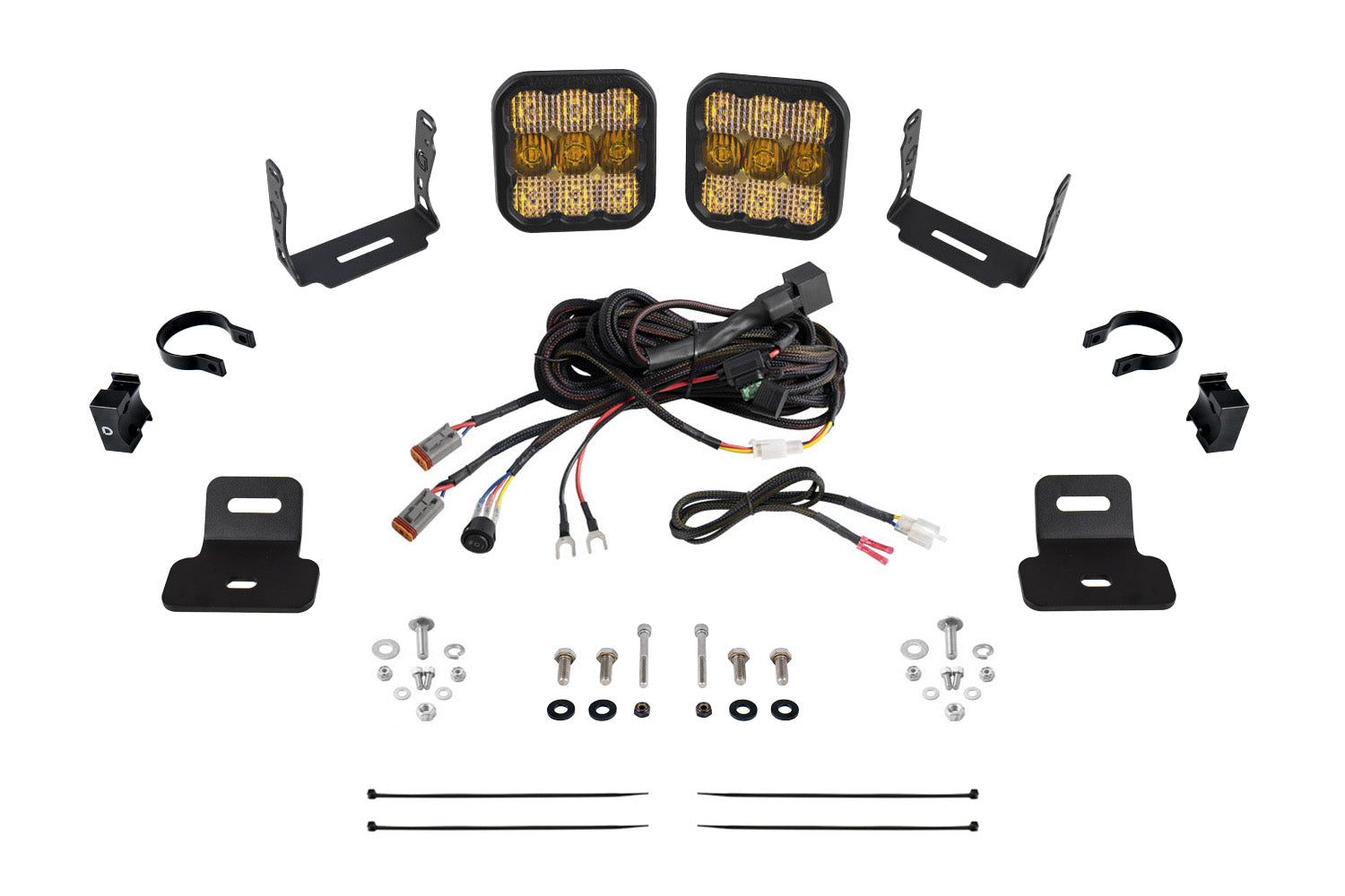 Stage Series Ditch Light Kit for 2017-2024 Can-Am Maverick X3 SS5 Sport Yellow Combo Diode Dynamics