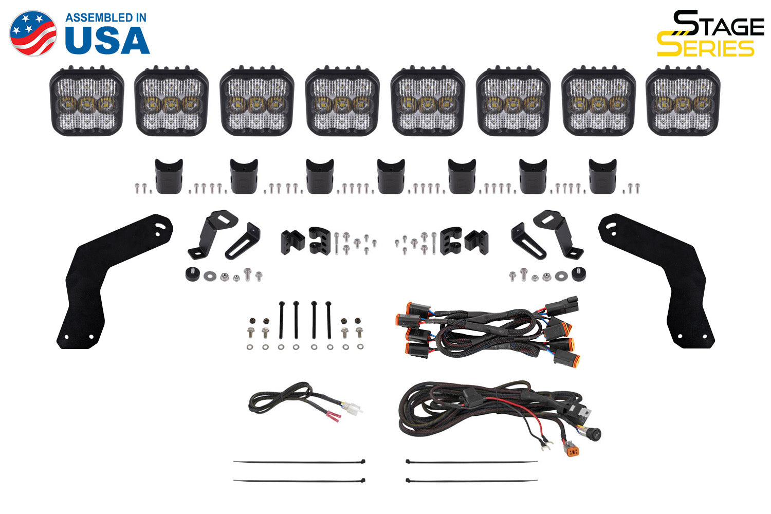 2017-2024 Can-Am Maverick X3 SS5 Sport CrossLink Roof White Combo Lightbar Kit Diode Dynamics