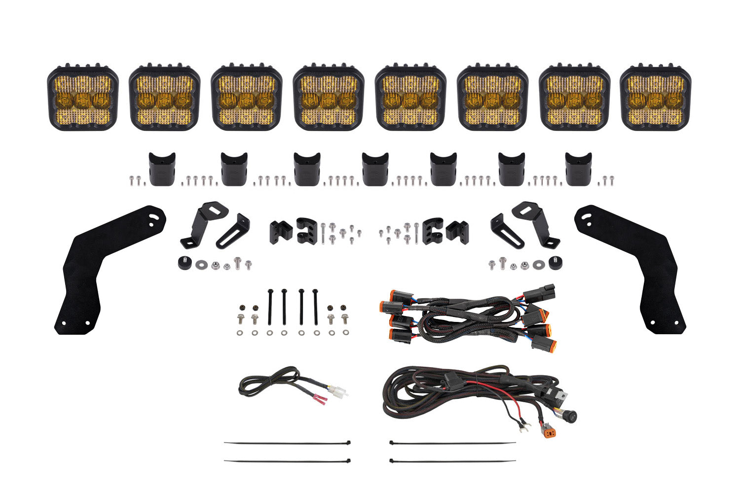 2017-2024 Can-Am Maverick X3 SS5 Sport CrossLink Roof Yellow Combo Lightbar Kit Diode Dynamics