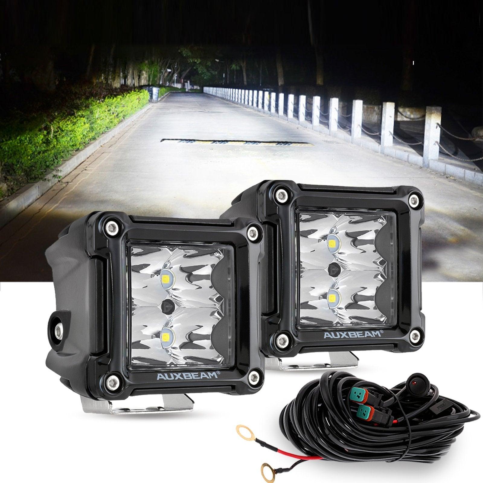 3" 40W LED Pods Light Spot/Flood Multicolor frame with wiring harness for JEEP