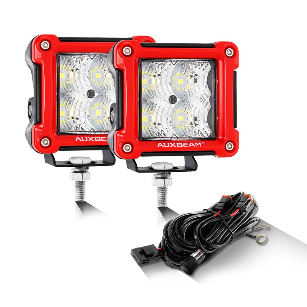 3" 40W LED Pods Light Spot/Flood with wiring harness for SUV ATV UTV Trucks Pickup Boat