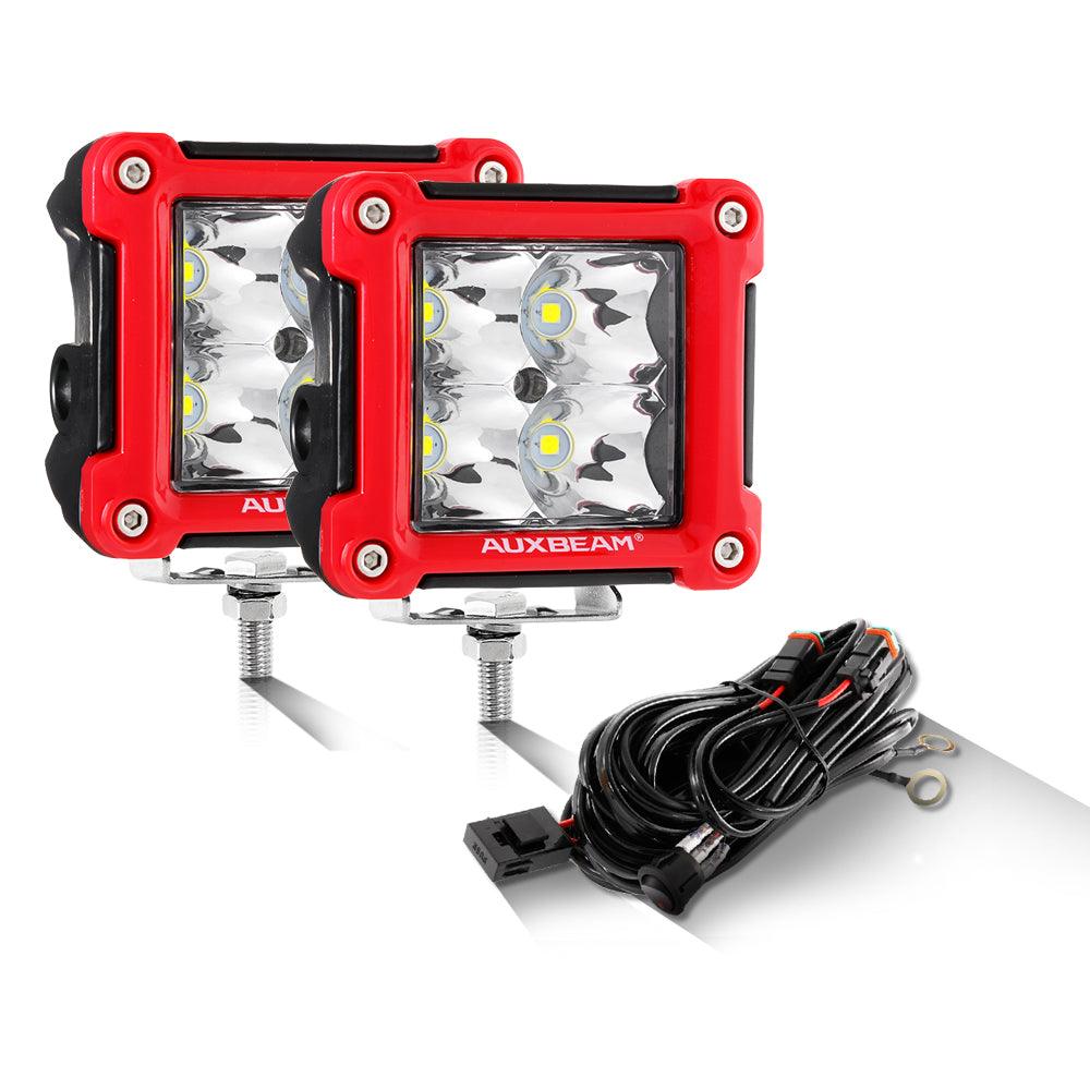 3 Inch 40W LED Pods Light Spot/Flood Multicolor frame with wiring harness for SUV ATV UTV Trucks Pickup Boat