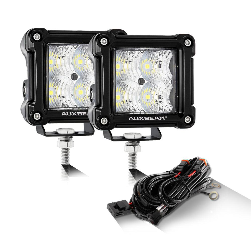 3 Inch 40W LED Pods Light Spot/Flood Multicolor frame with wiring harness for SUV ATV UTV Trucks Pickup Boat