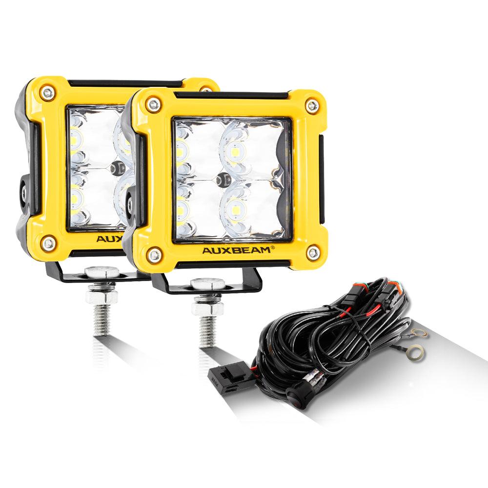 3" 40W LED Pods Light Spot/Flood Multicolor frame with wiring harness for JEEP