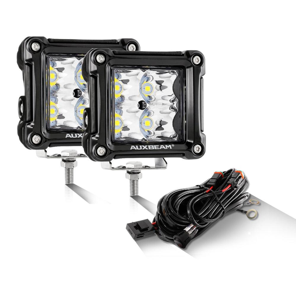 3 Inch 40W LED Pods Light Spot/Flood Multicolor frame with wiring harness for SUV ATV UTV Trucks Pickup Boat