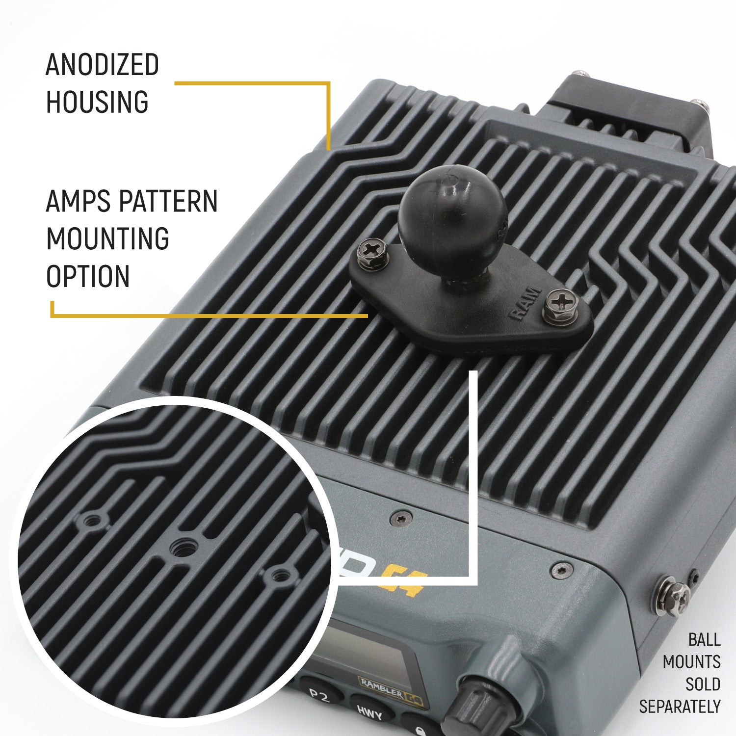 Radio Kit Plus - Rambler G4 High Power GMRS Mobile Radio Kit with External Speaker