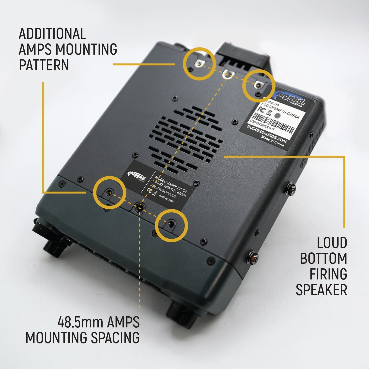 Radio Kit Plus - Rambler G4 High Power GMRS Mobile Radio Kit with External Speaker