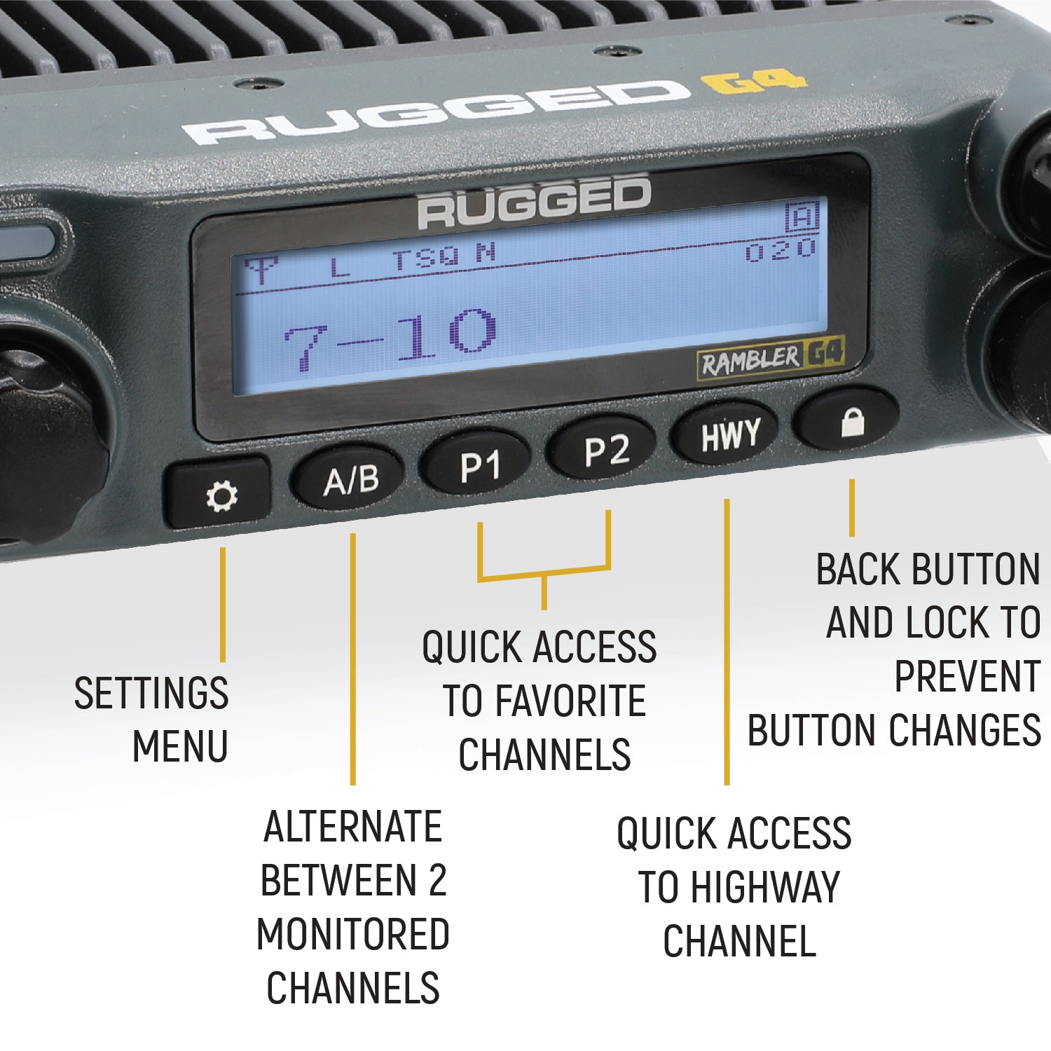 Radio Kit Plus - Rambler G4 High Power GMRS Mobile Radio Kit with External Speaker