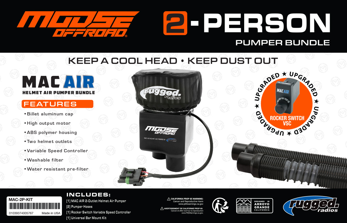 MOOSE MAC Air 2-Person Helmet Air Pumper (Bundle)