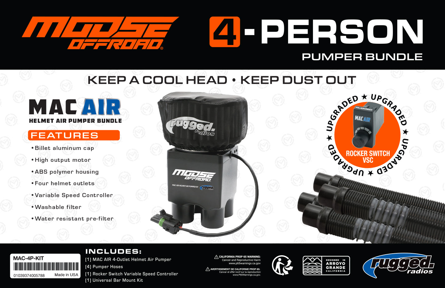 MOOSE MAC Air 4-Person Helmet Air Pumper (Bundle)