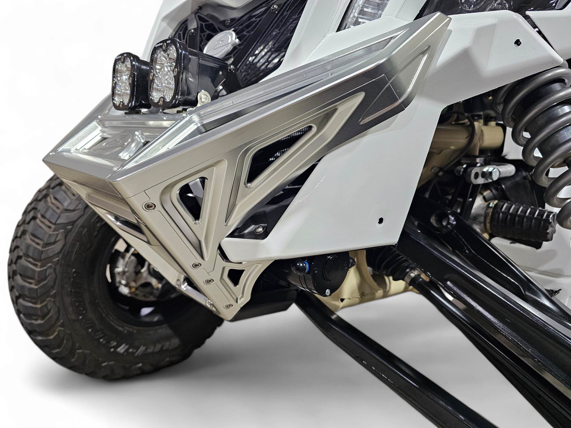 2017 to Current Can-Am X3 Maverick Machined Billet Front Winch Bumper (Clear Anodize)