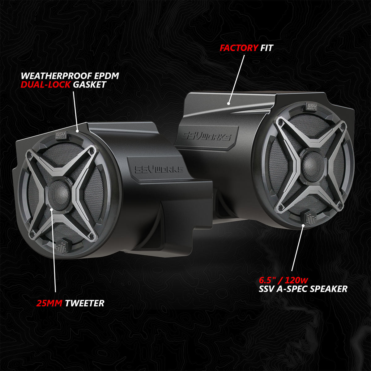 2020-2024 Polaris® RZR PRO Series Phase-4 A-Spec 5-Speaker 800watt System for Ride Command