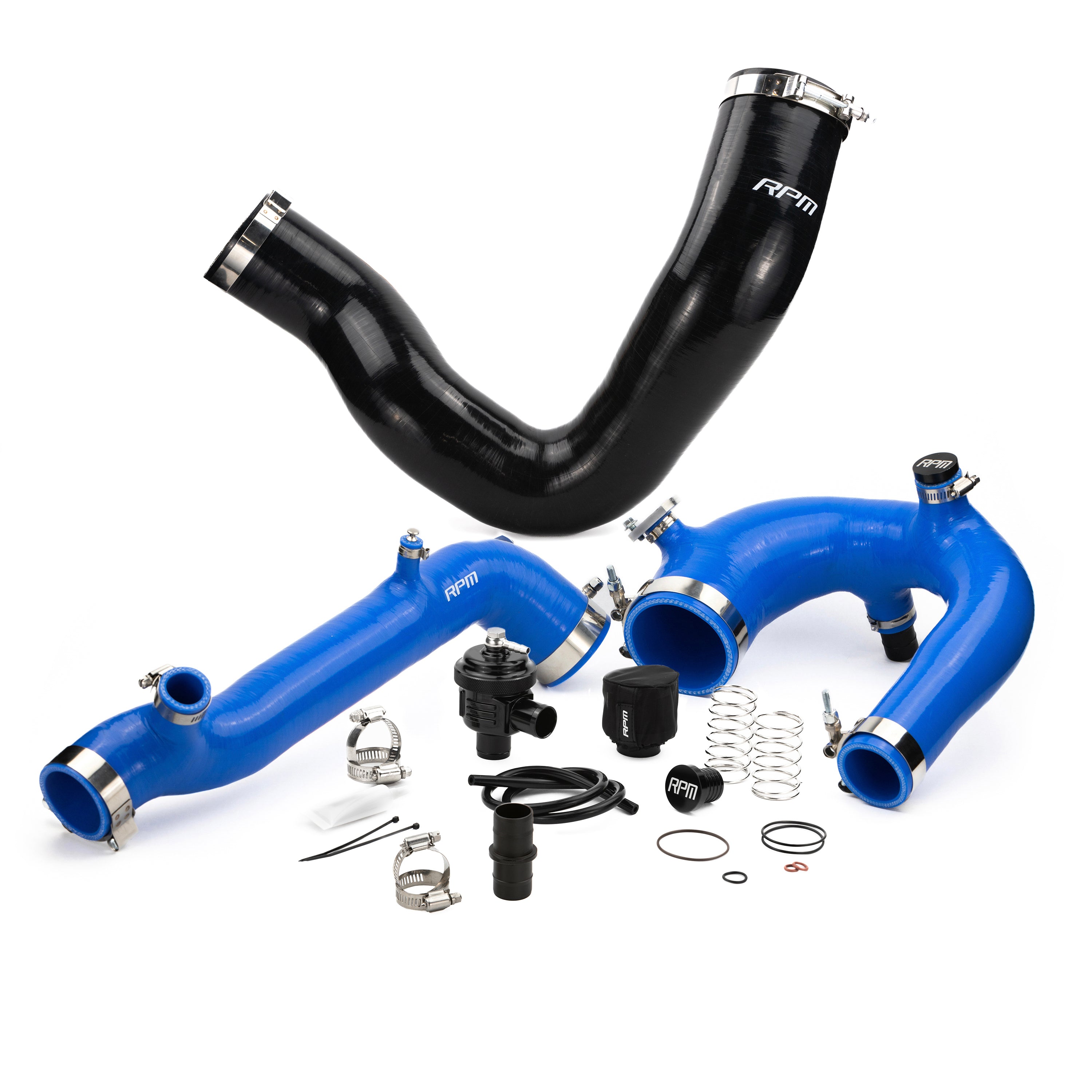 RPM SxS Polaris RZR Turbo R & PRO XP Turbo Silicone Intake J-Tube, Charge Tube W/ BOV, & Intake Tube KIT - RPM SXS