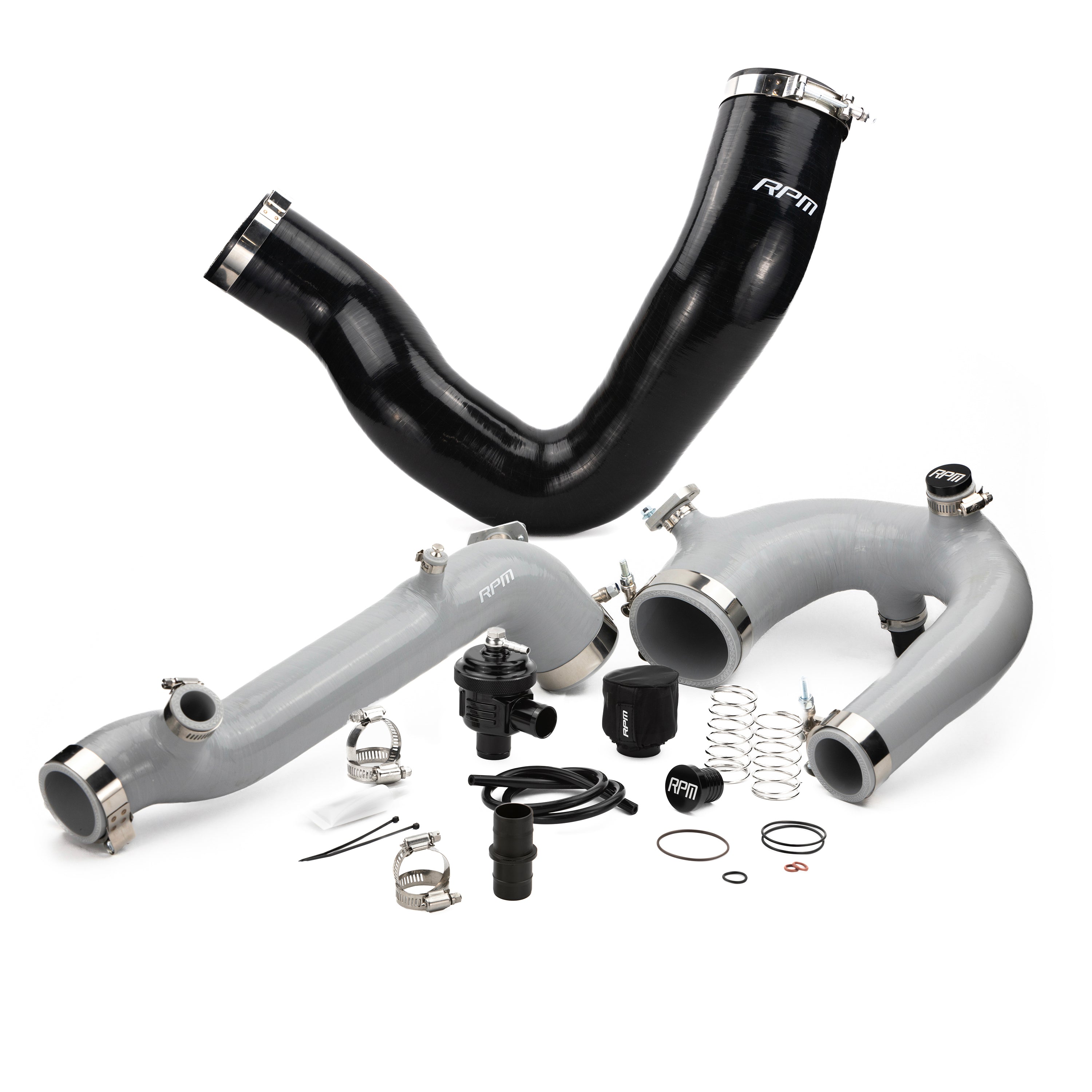 RPM SxS Polaris RZR Turbo R & PRO XP Turbo Silicone Intake J-Tube, Charge Tube W/ BOV, & Intake Tube KIT - RPM SXS