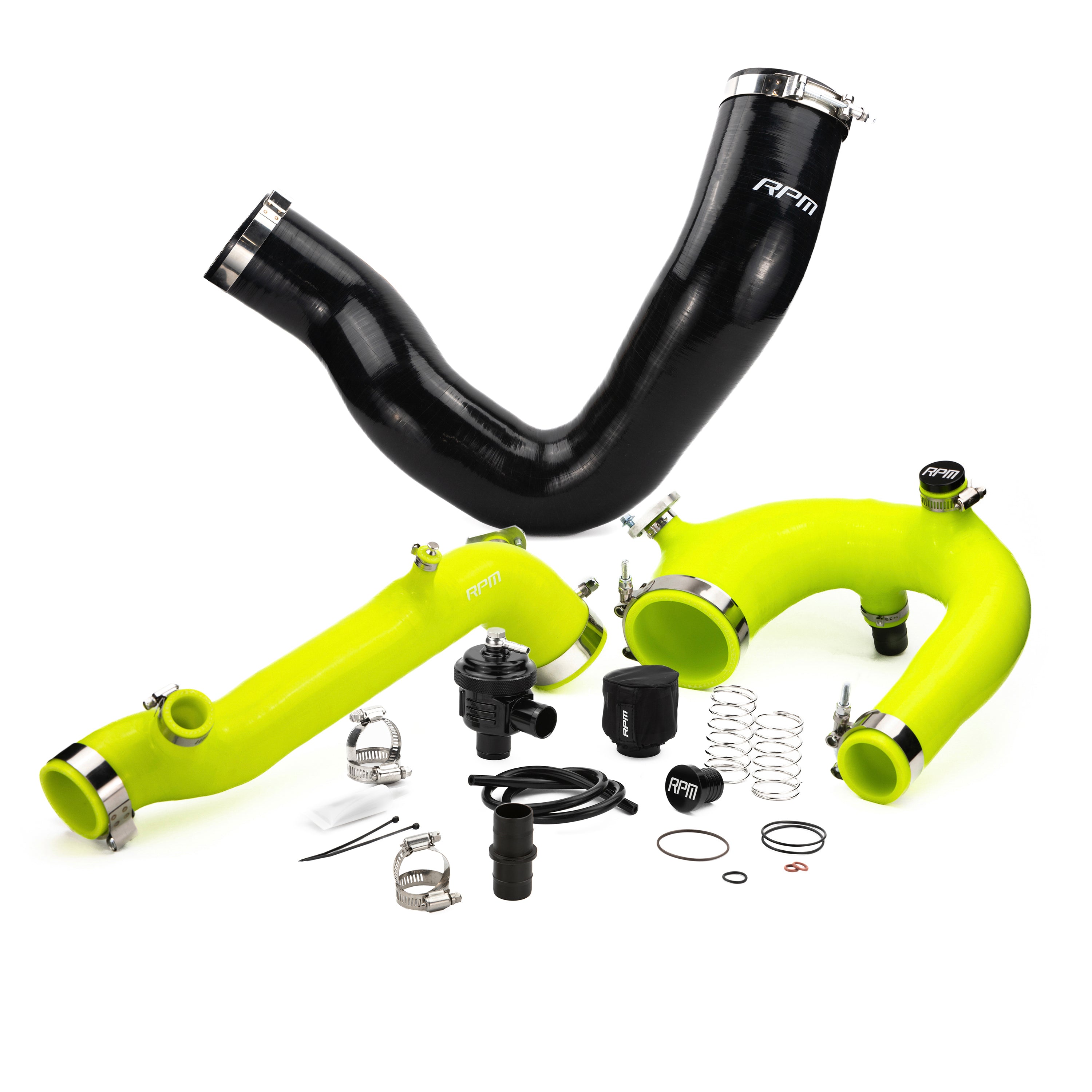 RPM SxS Polaris RZR Turbo R & PRO XP Turbo Silicone Intake J-Tube, Charge Tube W/ BOV, & Intake Tube KIT - RPM SXS