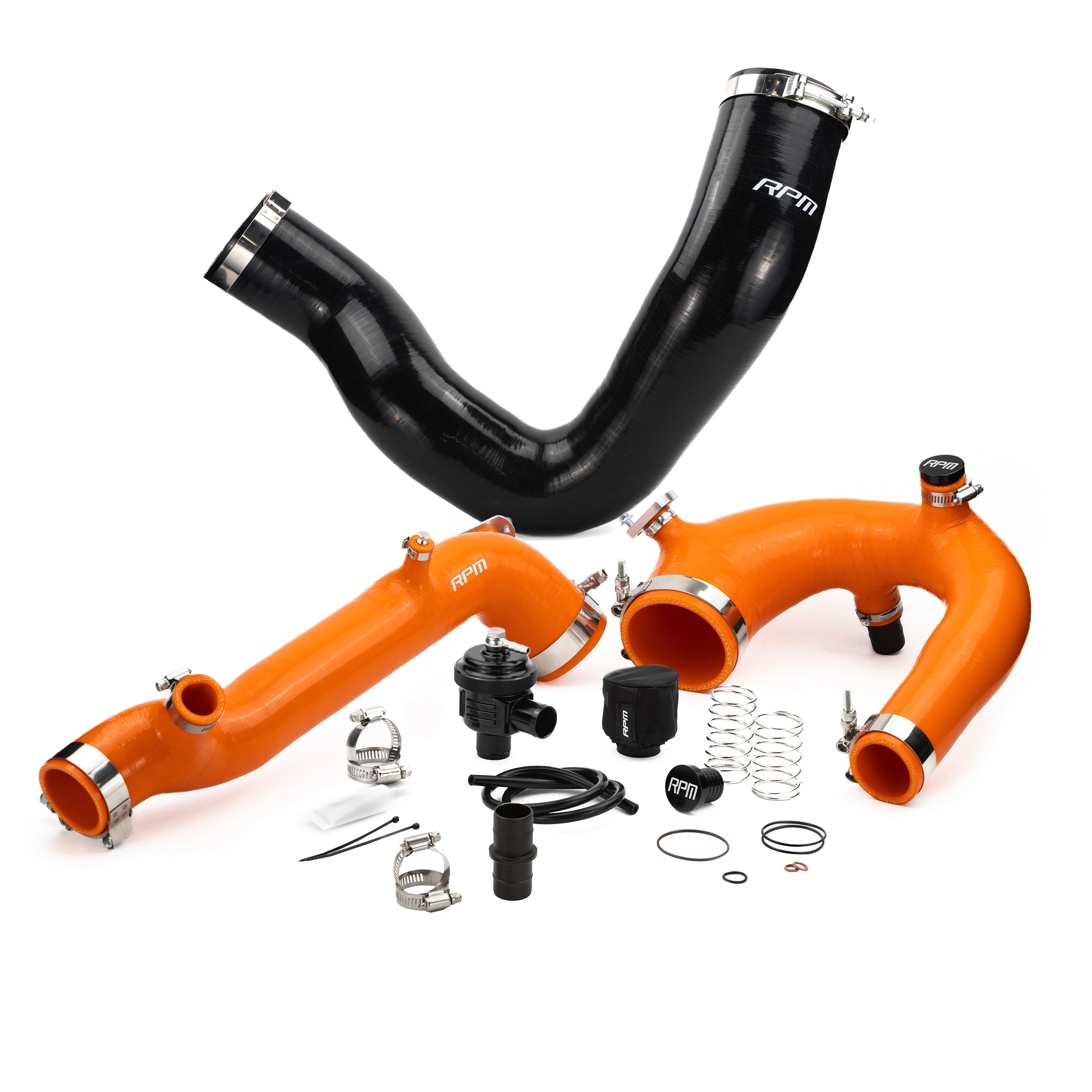 RPM SxS Polaris RZR Turbo R & PRO XP Turbo Silicone Intake J-Tube, Charge Tube W/ BOV, & Intake Tube KIT - RPM SXS