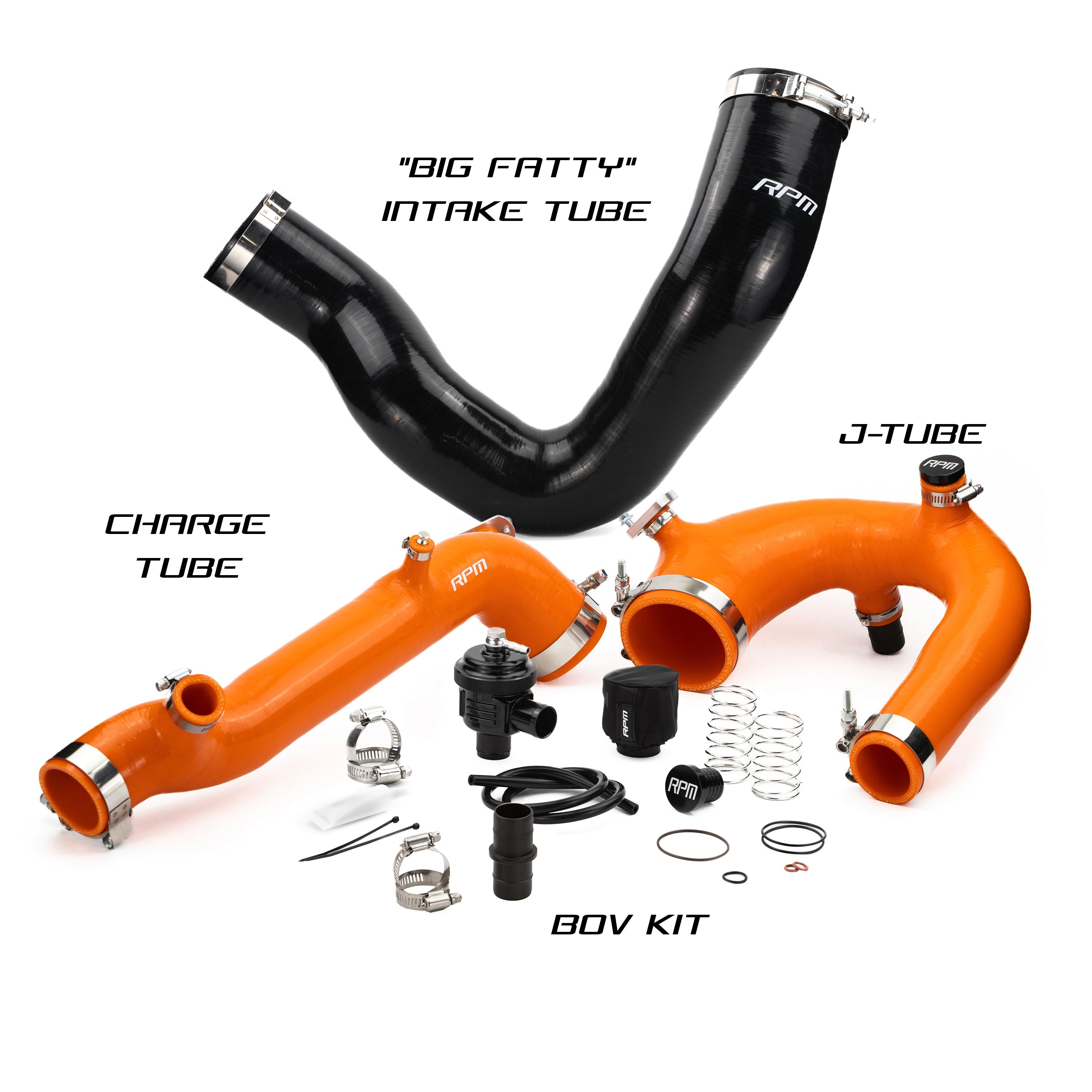 RPM SxS Polaris RZR Turbo R & PRO XP Turbo Silicone Intake J-Tube, Charge Tube W/ BOV, & Intake Tube KIT - RPM SXS