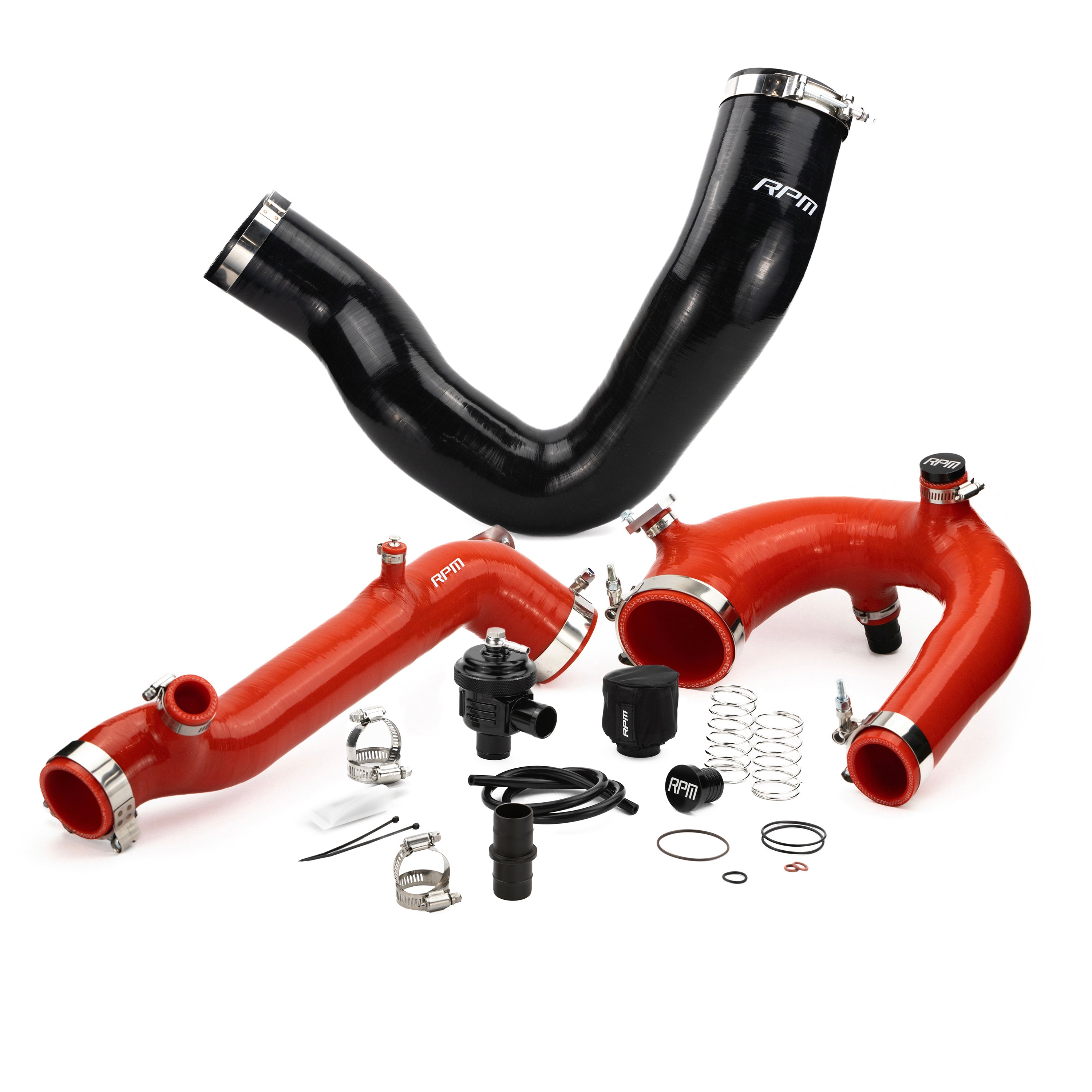 RPM SxS Polaris RZR Turbo R & PRO XP Turbo Silicone Intake J-Tube, Charge Tube W/ BOV, & Intake Tube KIT - RPM SXS