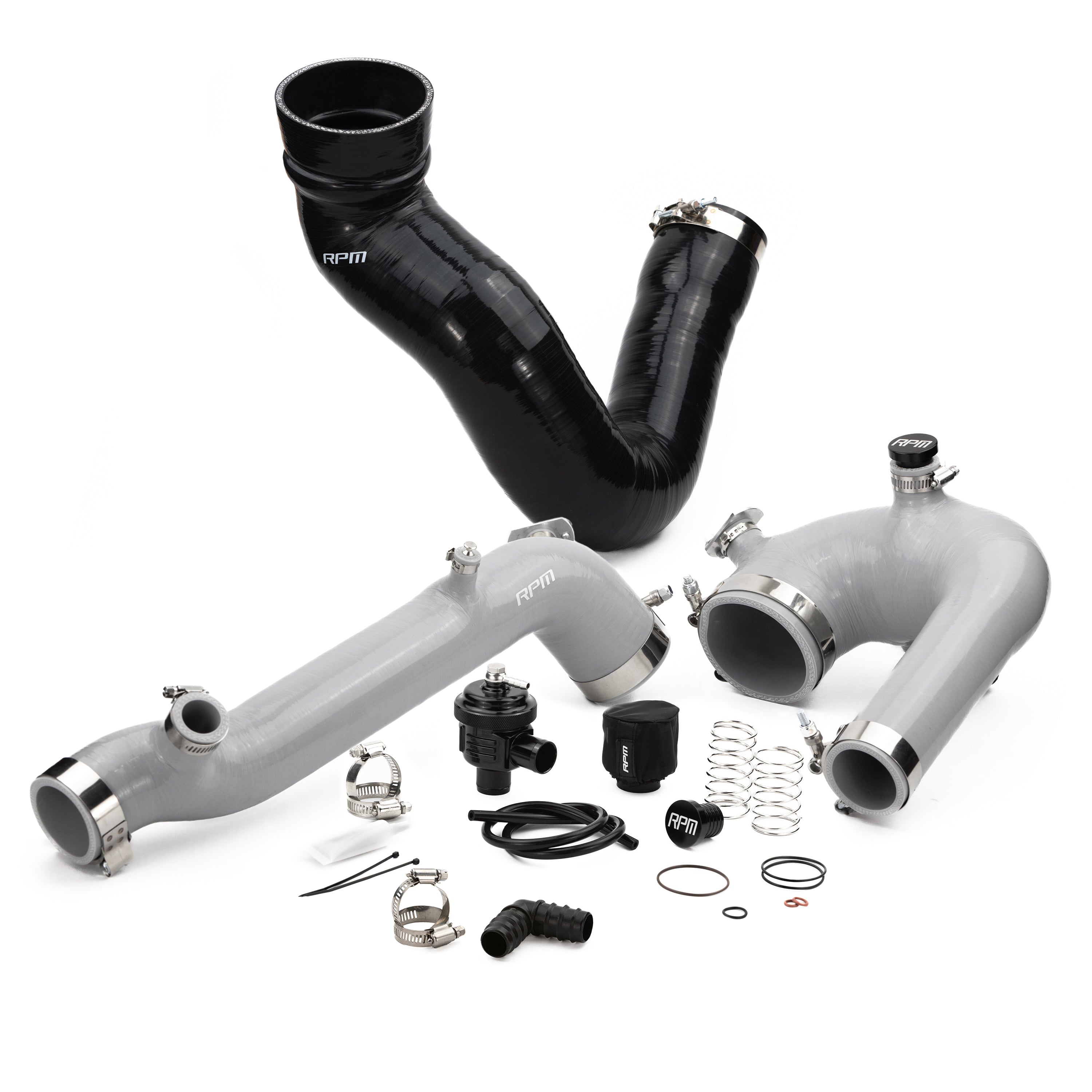 RPM SxS Polaris RZR XP Turbo, Turbo S Silicone Intake J-Tube, Charge Tube W/ BOV, & Intake Tube KIT - RPM SXS