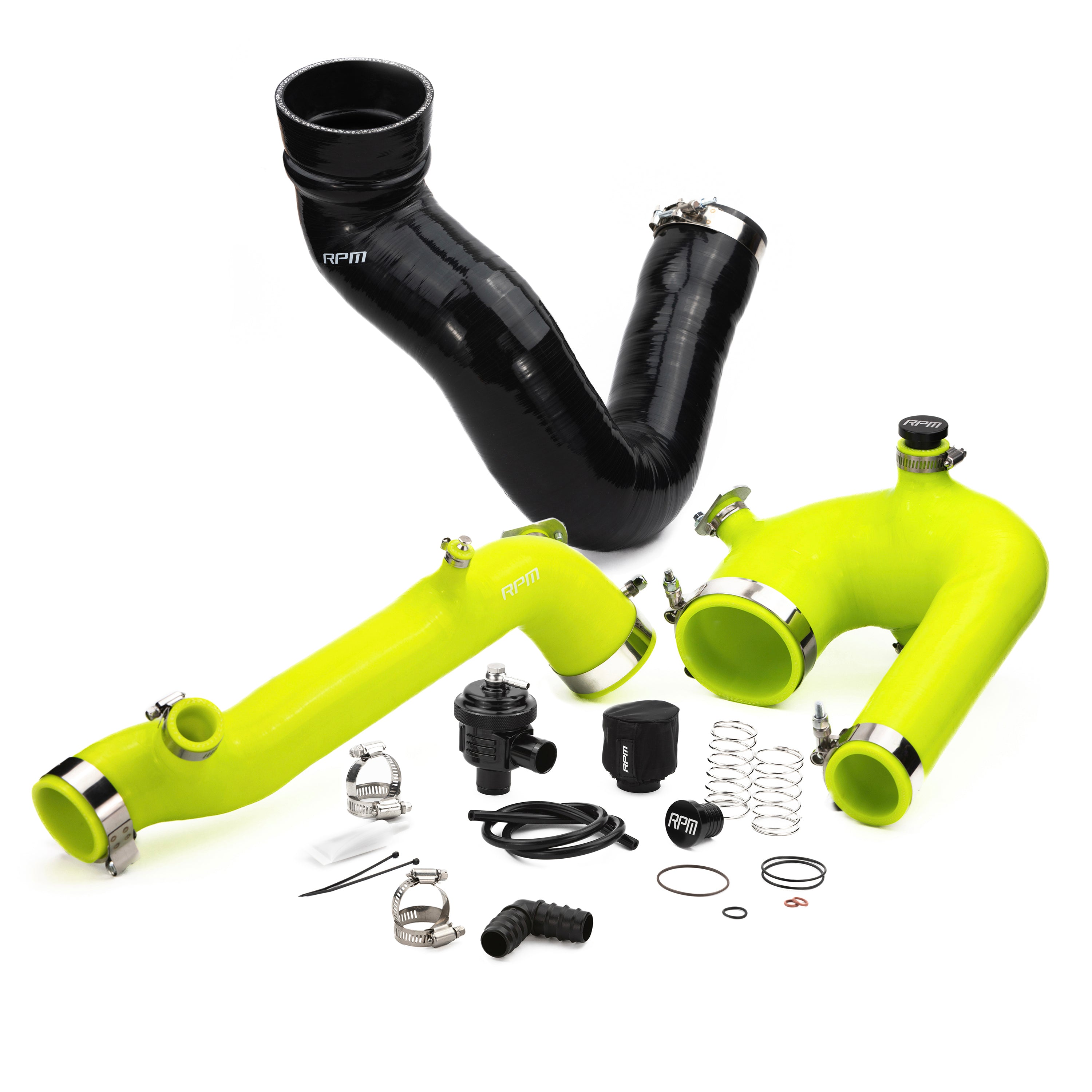 RPM SxS Polaris RZR XP Turbo, Turbo S Silicone Intake J-Tube, Charge Tube W/ BOV, & Intake Tube KIT - RPM SXS