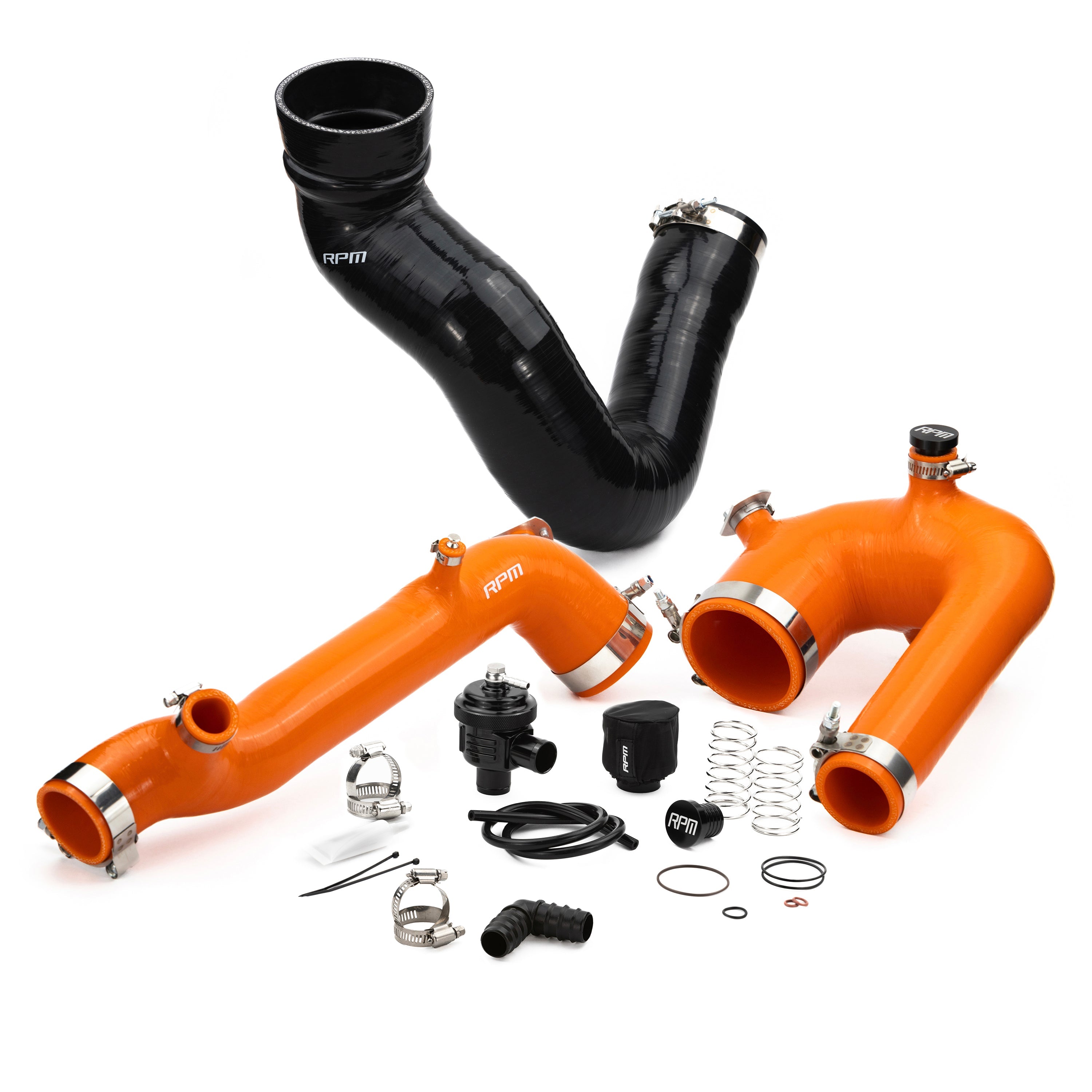 RPM SxS Polaris RZR XP Turbo, Turbo S Silicone Intake J-Tube, Charge Tube W/ BOV, & Intake Tube KIT - RPM SXS