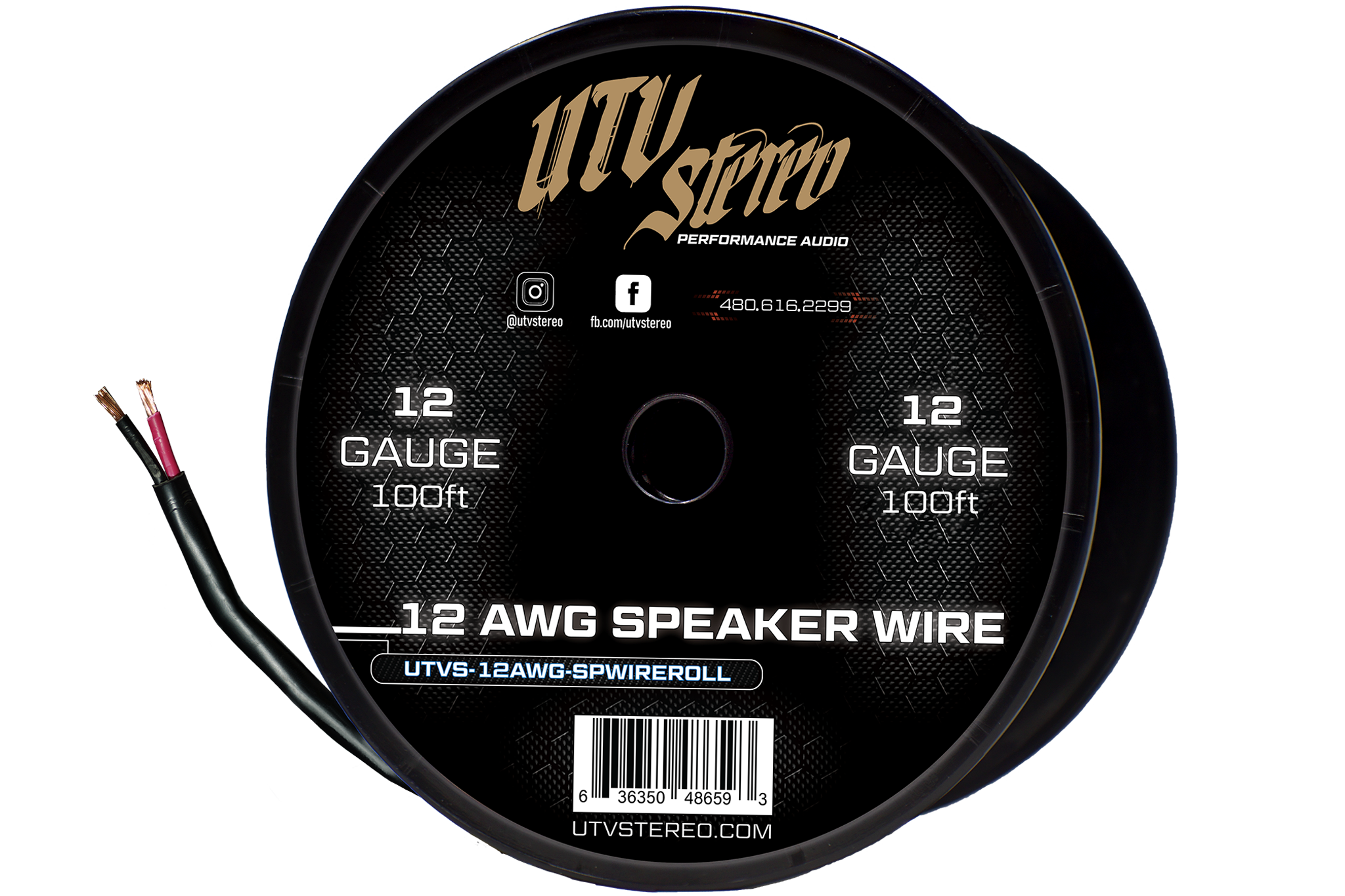 12 AWG Speaker Wire Roll - 12ft | UTVS-12AWG-SPWIRE-12