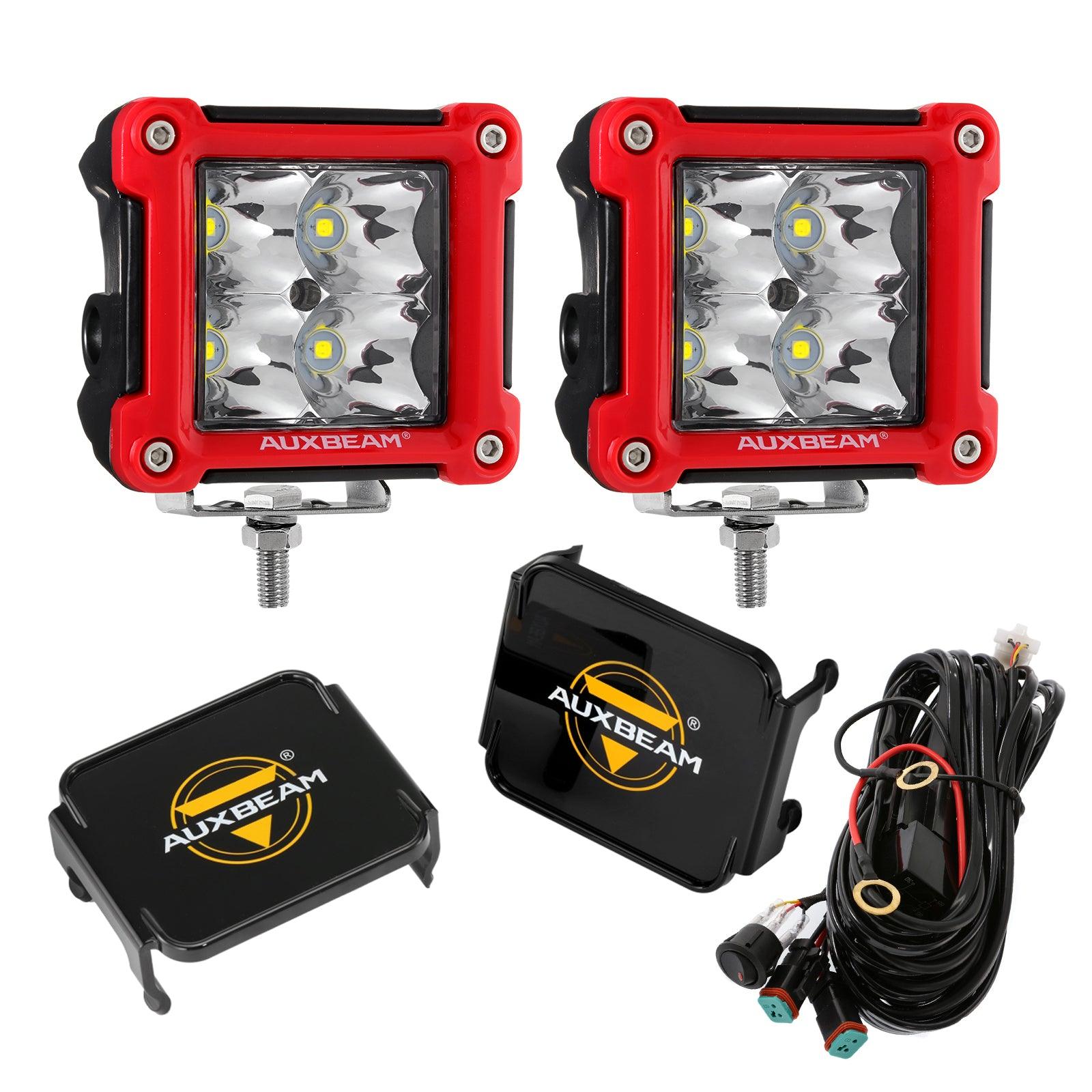 3" 40W LED Pods Light Spot/Flood Multicolor frame with wiring harness for JEEP