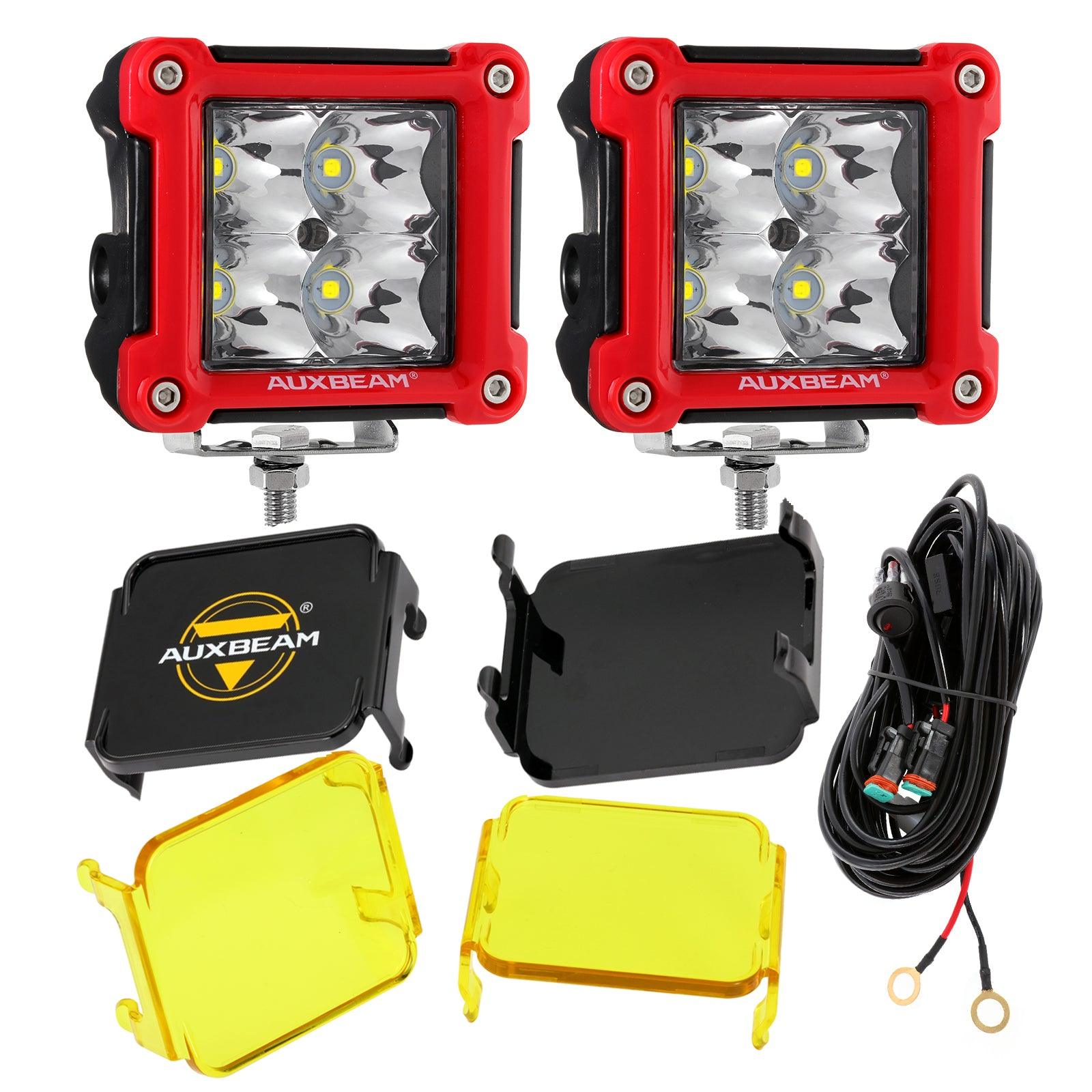 3" 40W LED Pods Light Spot/Flood Multicolor frame with wiring harness for JEEP