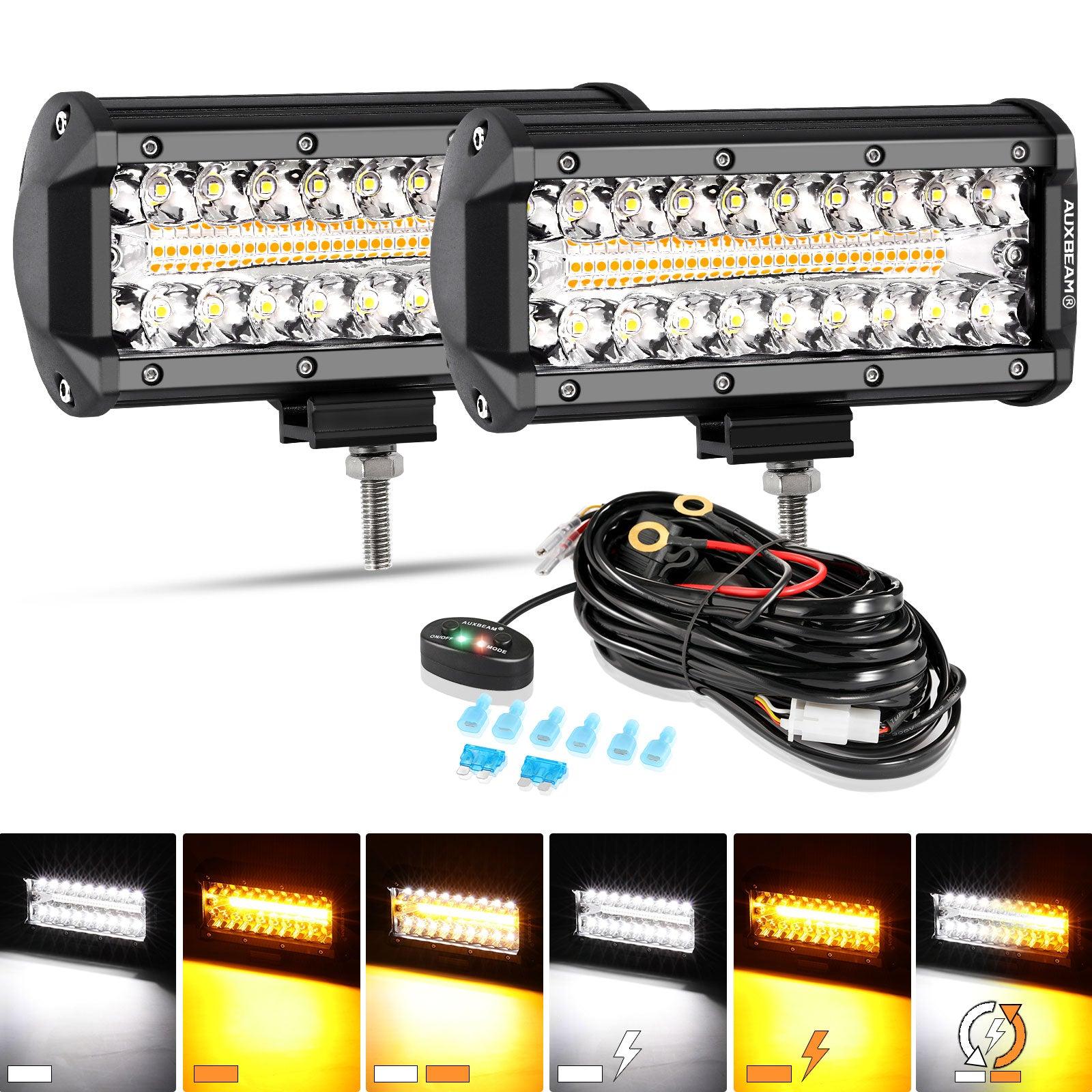 6 Modes Series 7 Inch 150W White&Amber LED Light Bar