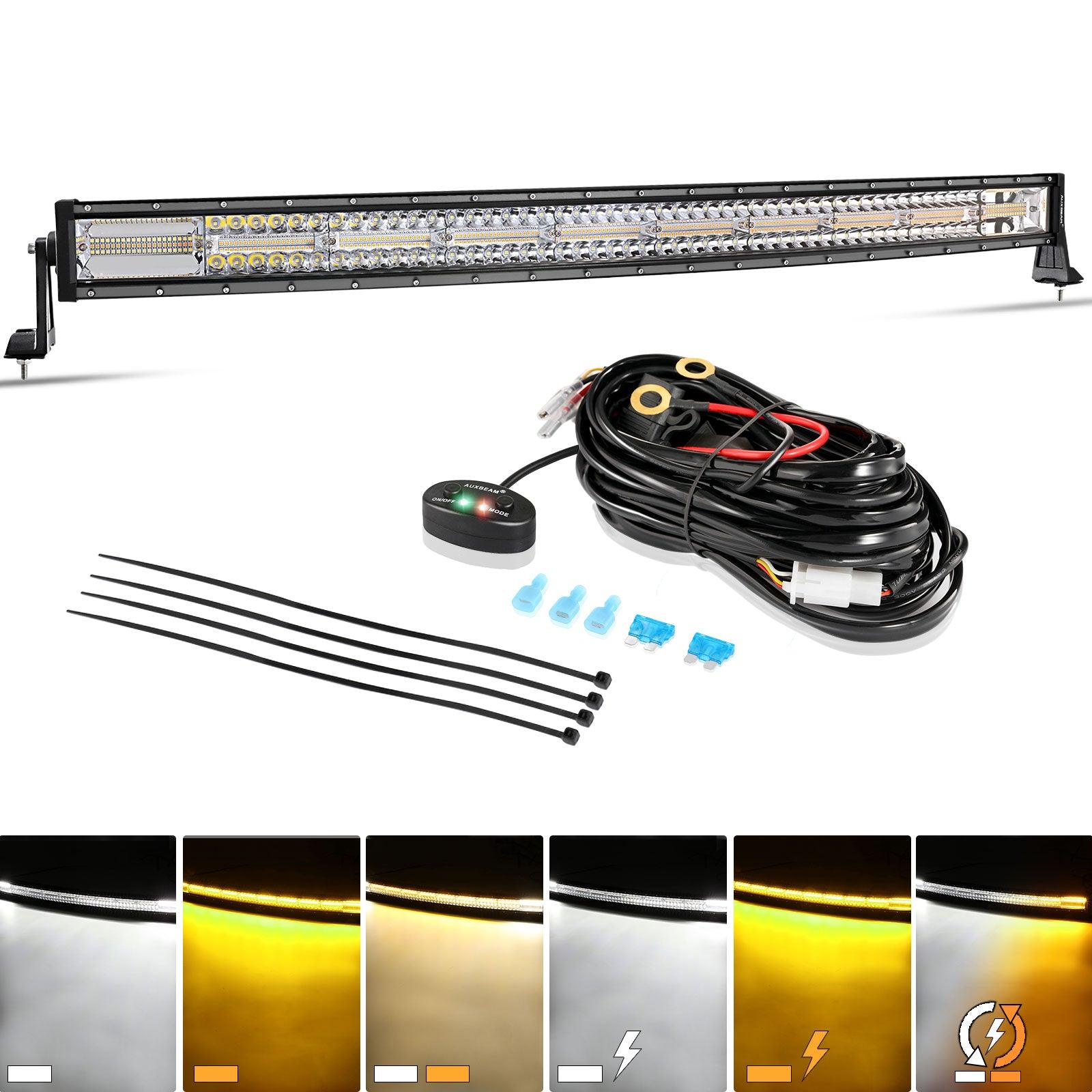 6 Modes Series 42 Inch White&Amber Curved Off Road Led Light Bar