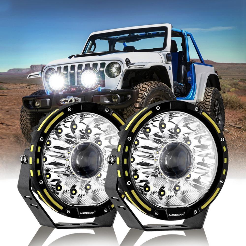 (2pcs/set) 7 Inch 230W 33332LM 360-PRO Series Custom Lens Offroad LED Driving Lights+Amber/Black Covers(Optional) for JEEP WRANGLER JL JK TJ