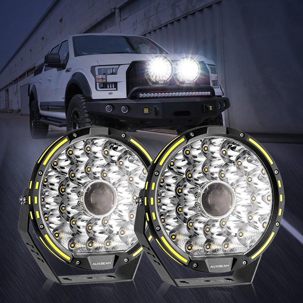 (2pcs/set) 9 INCH 270W 37776LM 360-PRO Series Custom Lens LED Driving Lights+Amber/Black Covers(Optional) for for Ford F150 F250 F350 F450