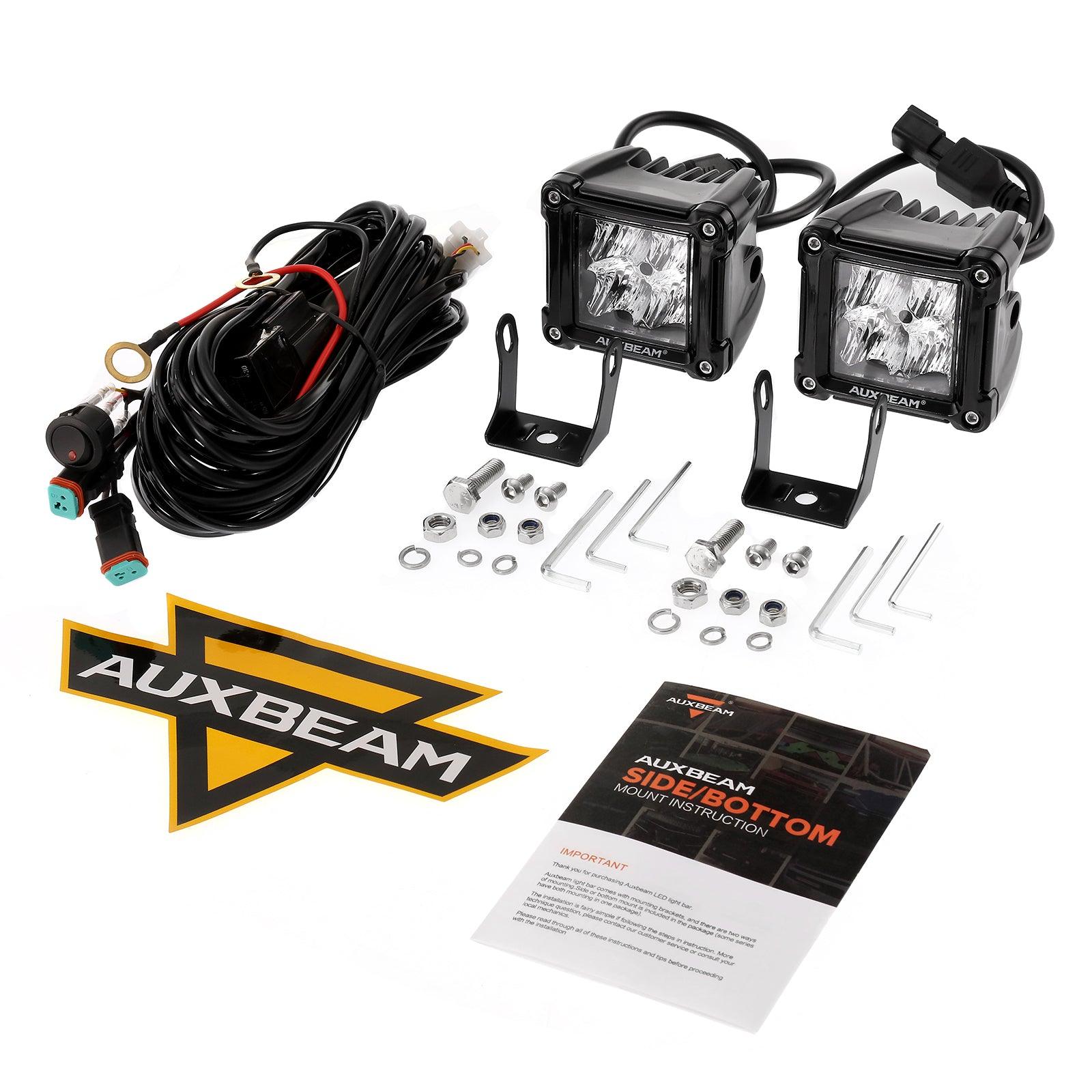 3" 40W LED Pods Light Spot/Flood with wiring harness for SUV ATV UTV Trucks Pickup Boat