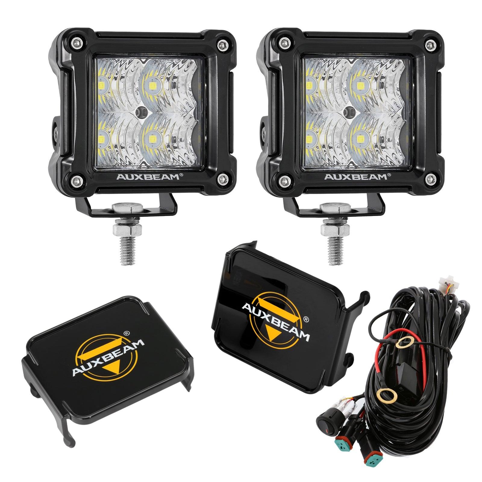 3" 40W LED Pods Light Spot/Flood Multicolor frame with wiring harness for JEEP