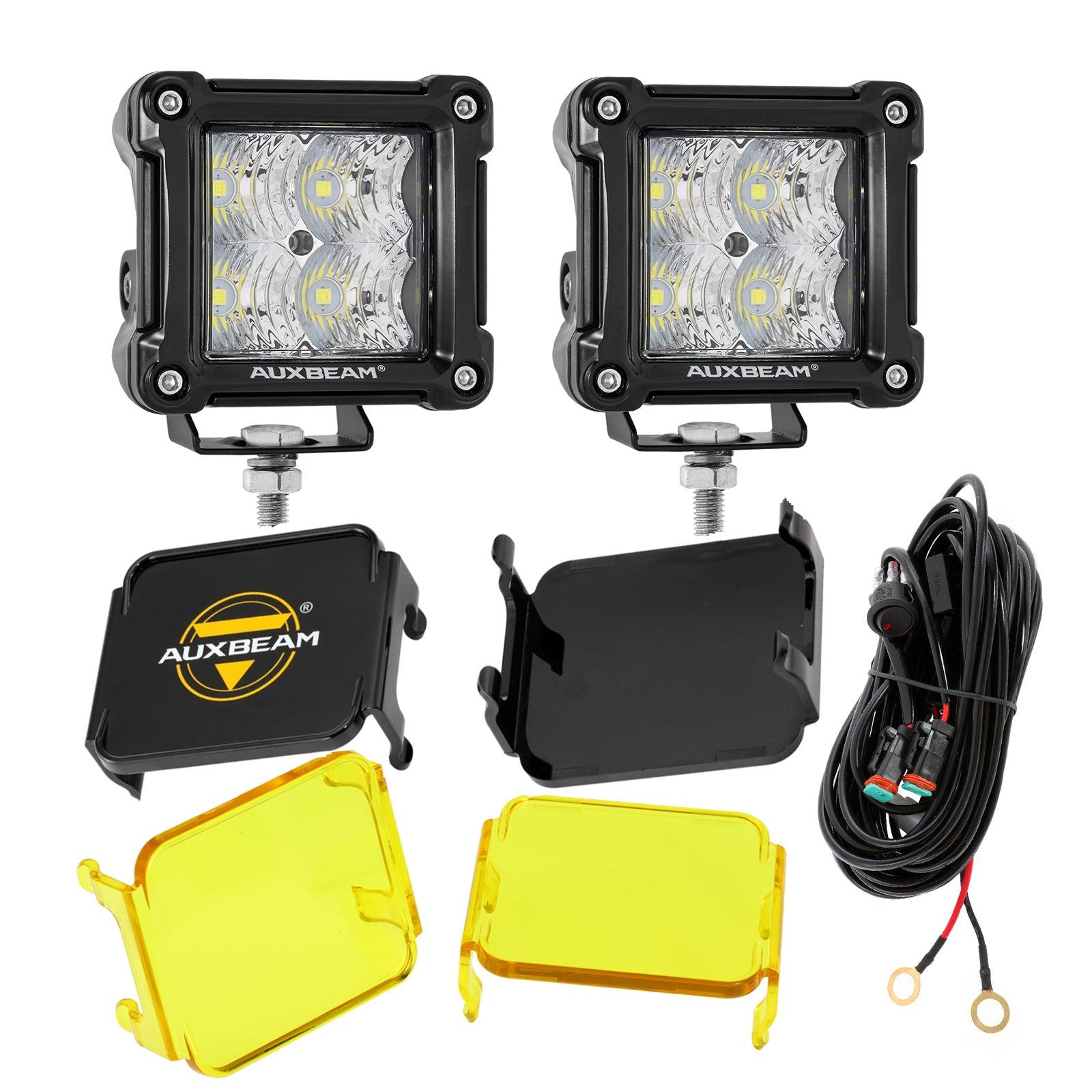 3" 40W LED Pods Light Spot/Flood Multicolor frame with wiring harness for JEEP