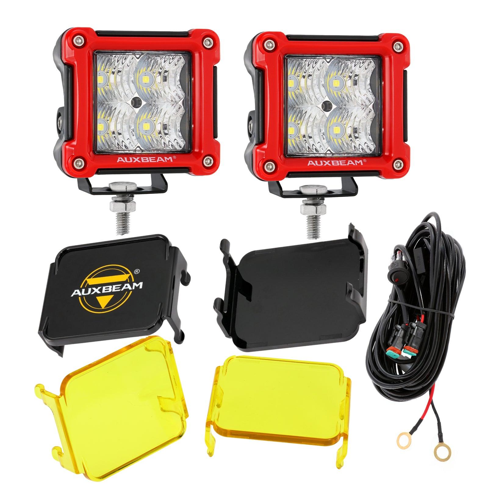 3" 40W LED Pods Light Spot/Flood Multicolor frame with wiring harness for JEEP