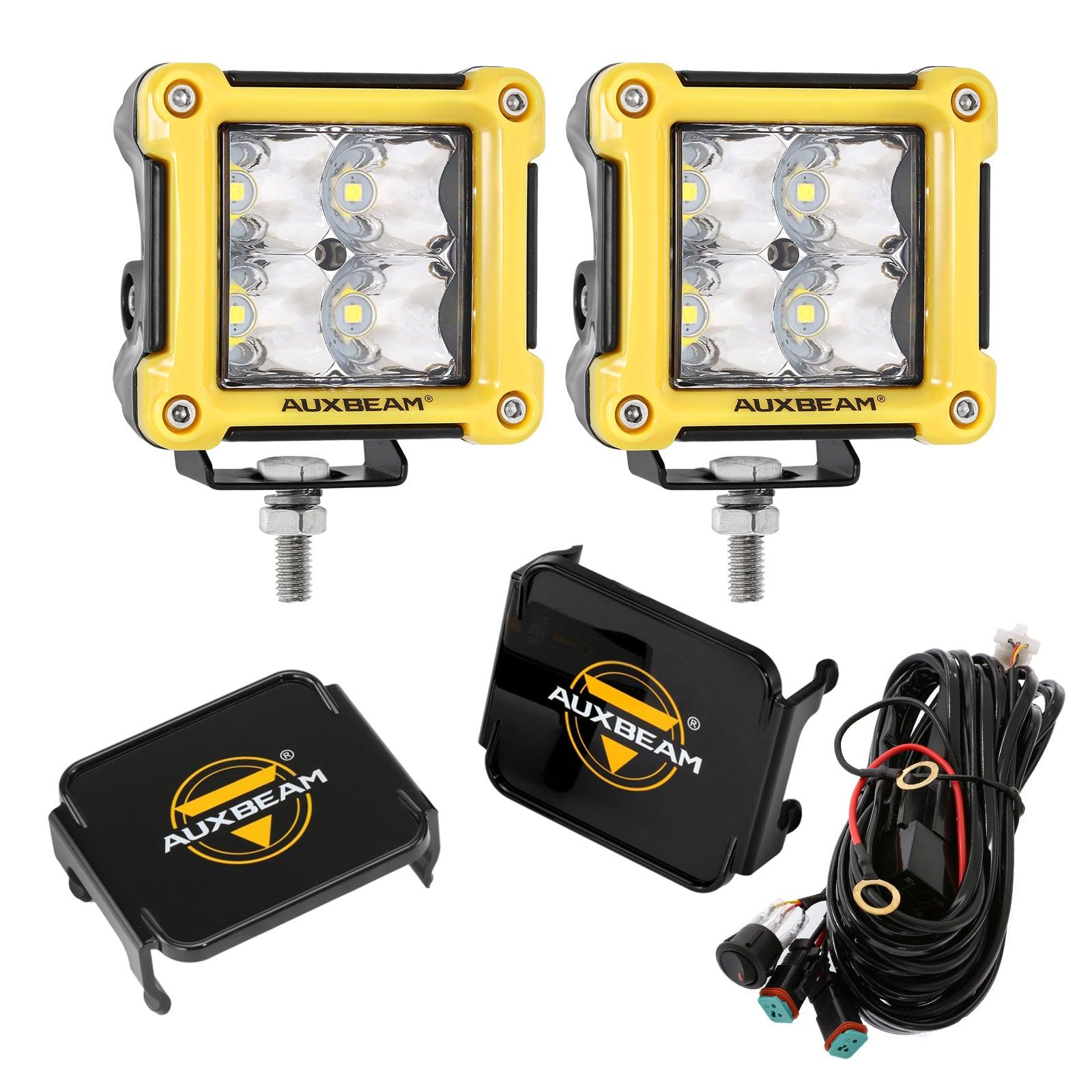 3" 40W LED Pods Light Spot/Flood Multicolor frame with wiring harness for JEEP