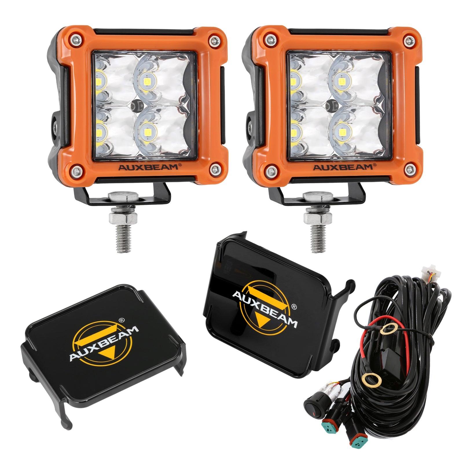 3" 40W LED Pods Light Spot/Flood Multicolor frame with wiring harness for JEEP