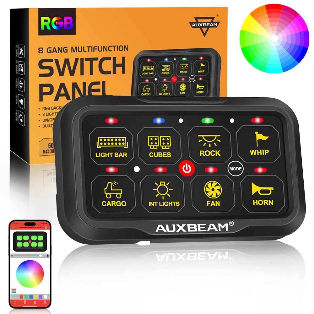 AR-820 RGB Switch Panel with APP, Toggle/ Momentary/ Pulsed Mode Supported (Two-Sided Outlet)