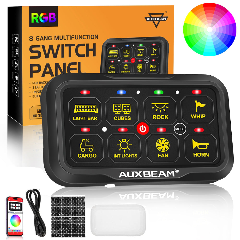 AR-820 RGB Switch Panel with APP, Toggle/ Momentary/ Pulsed Mode Supported (Two-Sided Outlet)