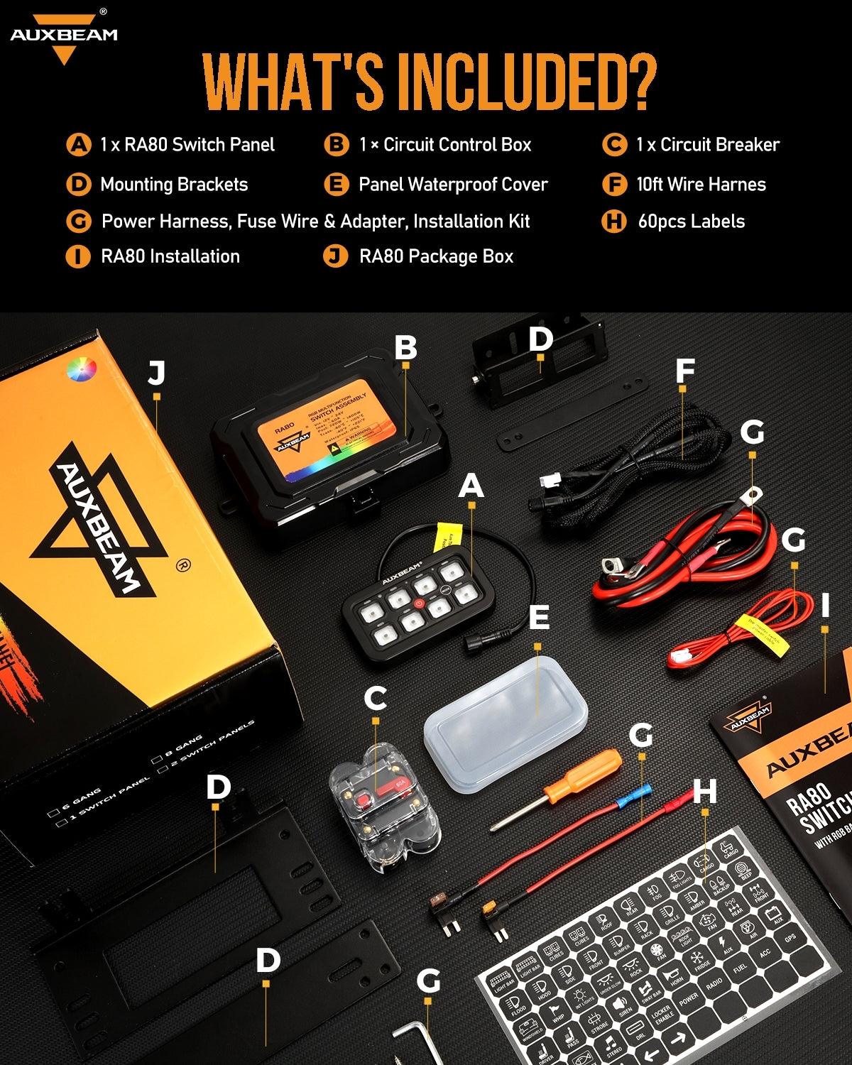 RGB Series 6/8/12 Gang LED Switch Panel,Off Road Light Controller